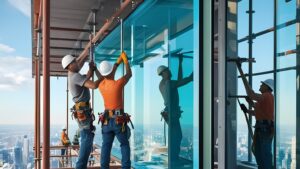 Glass partition installation process 