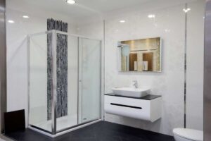 Shower enclosures with sliding doors