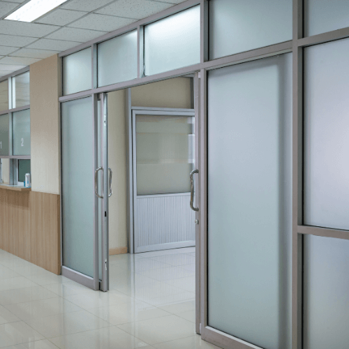 sliding office glass partitions