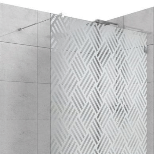 Etched or Patterned Glass Fixed Shower Screens 5