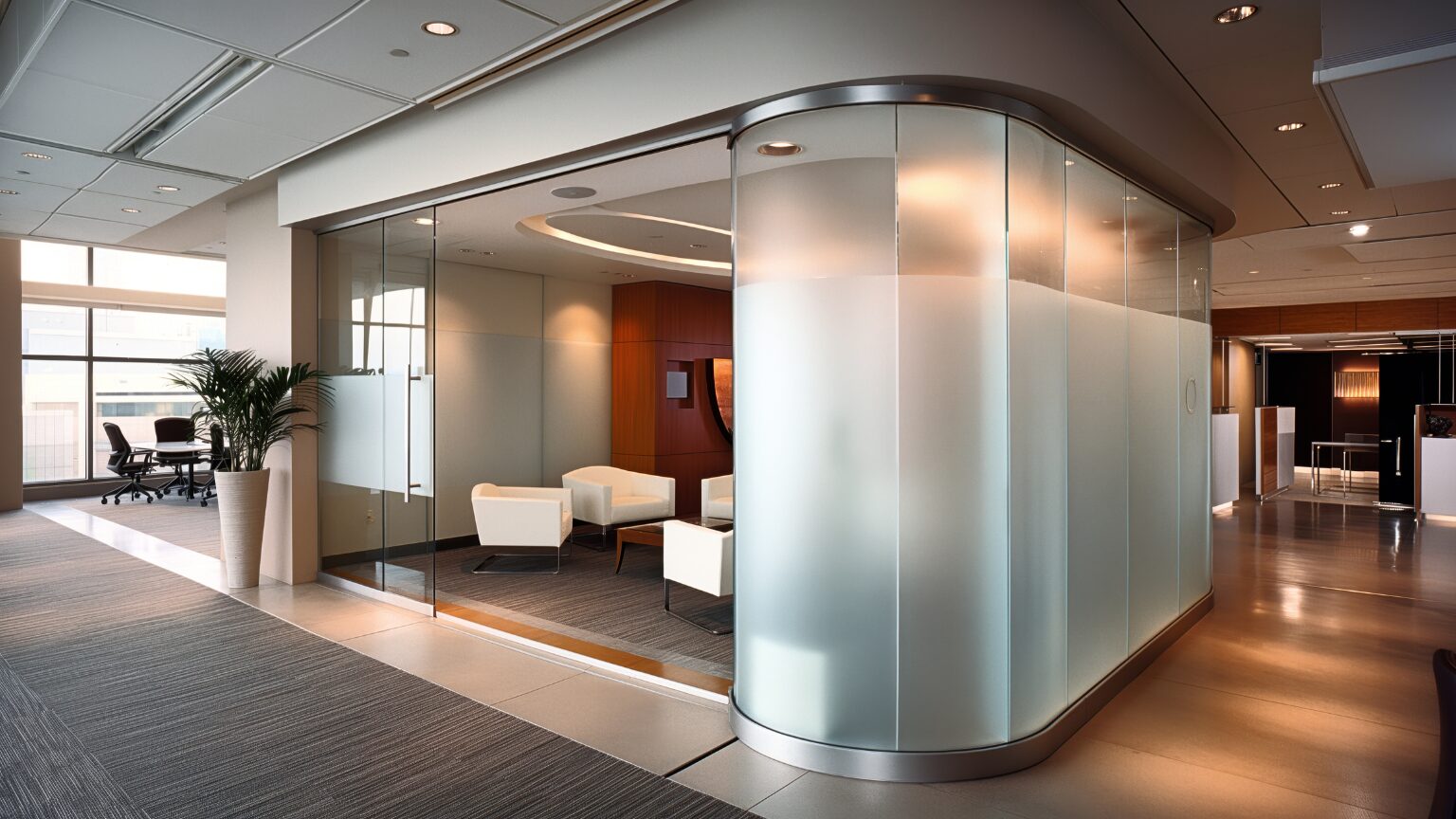 Modern glass partitions